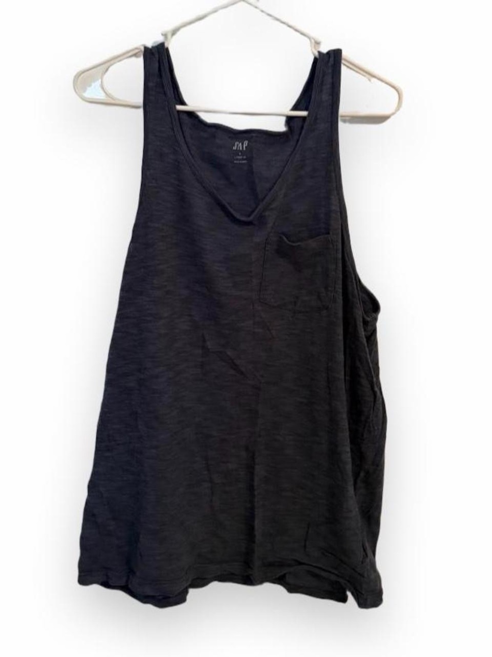 Gap Lived In Loose Fit Heathered Basic Pocket Tank Top